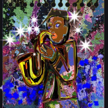 Digitale Kunst mit dem Titel "Le Jazz men" von Laura-Carole Von Borzyskowski, Original-Kunstwerk, Digitale Malerei