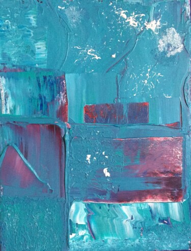 Schilderij getiteld "Turquoise" door Laura Casini, Origineel Kunstwerk, Acryl