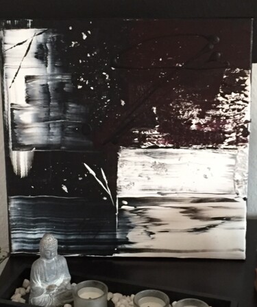 Painting titled "Simply black & white" by Laura Casini, Original Artwork, Acrylic