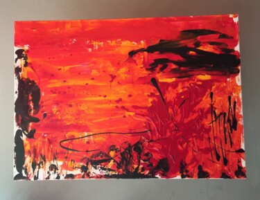 Painting titled "Fuego" by Laura Casini, Original Artwork, Acrylic