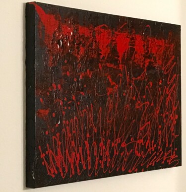 Peinture intitulée "Red ups and downs" par Laura Casini, Œuvre d'art originale, Acrylique