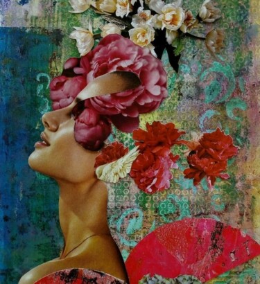 Collagen mit dem Titel "Mujer" von Laura Dangelo, Original-Kunstwerk, Collagen