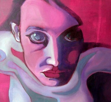 Картина под названием "Mirada" - Laura Dangelo, Подлинное произведение искусства, Масло