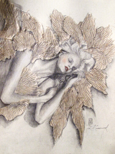 Dibujo titulada "Winged Dreams" por Laura Krusemark, Obra de arte original, Grafito