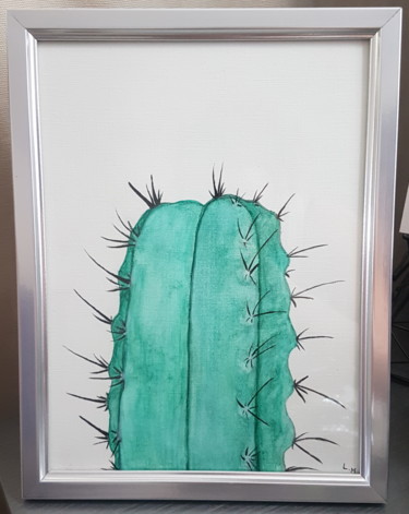 Painting titled "Cactus peinture à l…" by Laura Merle, Original Artwork