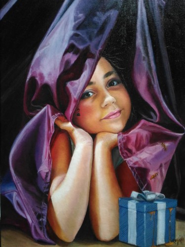 Pintura titulada "il tesoro nascosto" por Laura Muolo, Obra de arte original, Oleo