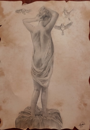 Tekening getiteld "studio figura - nud…" door Laura Muolo, Origineel Kunstwerk, Grafiet