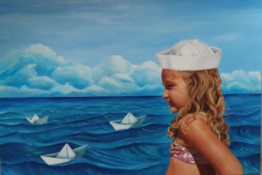 LA MARINAIA - serie evasioni Malerei mit dem Titel "LA MARINAIA - serie…" von Laura Muolo, Original-Kunstwerk, Öl