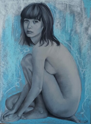 Dessin intitulée "Nudo #7" par Laura Muolo, Œuvre d'art originale, Pastel