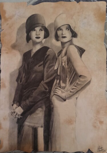Drawing titled "Ritratto vintage #1…" by Laura Muolo, Original Artwork, Graphite