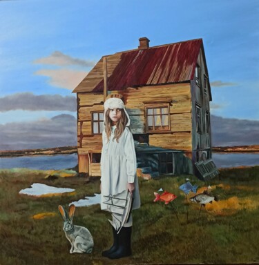 Pittura intitolato "Volevo la mia barca…" da Laura Muolo, Opera d'arte originale, Olio