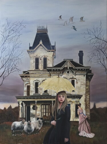 Peinture intitulée "Piove sulla casa de…" par Laura Muolo, Œuvre d'art originale, Huile