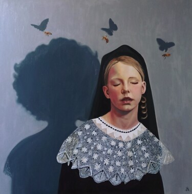 Pittura intitolato "Lo svelo" da Laura Muolo, Opera d'arte originale, Olio
