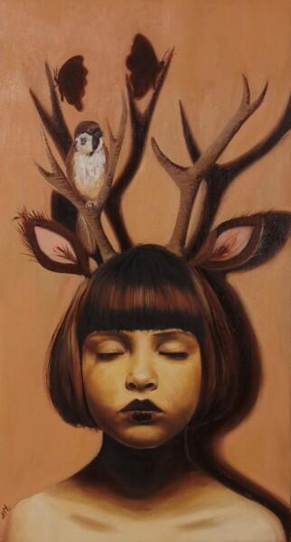Картина под названием "Io sono la regina d…" - Laura Muolo, Подлинное произведение искусства, Масло Установлен на Деревянная…