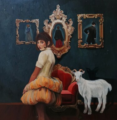 Painting titled "Gli antenati" by Laura Muolo, Original Artwork, Oil
