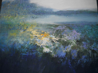 Pittura intitolato "10-fiori-sul-lago-a…" da Laura Pasquetti, Opera d'arte originale, Acrilico
