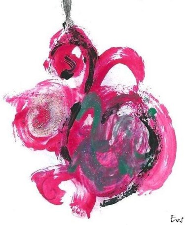 Peinture intitulée "Mélancolie Rose" par Laura Rucinska (Eos), Œuvre d'art originale, Acrylique