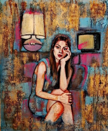 Peinture intitulée "Material-girl" par Laura Segatori, Œuvre d'art originale, Acrylique