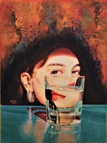 Peinture intitulée "1,2,3 drink lips fi…" par Laura Segatori, Œuvre d'art originale, Huile
