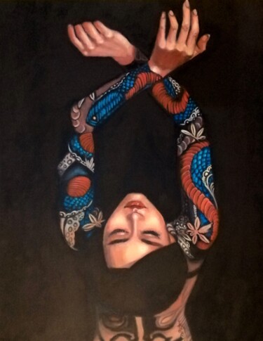 Картина под названием "She n° 26 dalla ser…" - Laura Segatori, Подлинное произведение искусства, Масло Установлен на Деревян…
