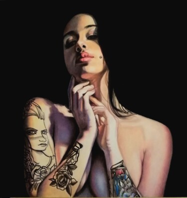 Картина под названием ""She n°7" dalla ser…" - Laura Segatori, Подлинное произведение искусства, Масло