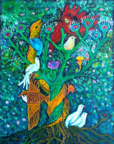 Peinture intitulée "The Tree of Knowled…" par Laura Sofar, Œuvre d'art originale, Acrylique