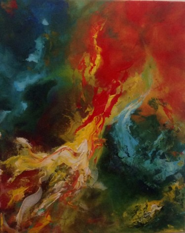 Painting titled "Blood into flames.j…" by Laura Teodor, Original Artwork