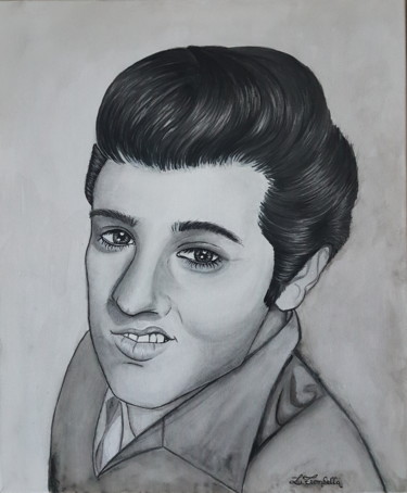 Painting titled "Elvis" by Laura Trombella, Original Artwork, Acrylic