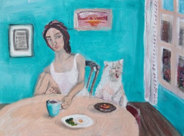 Pittura intitolato "Eating healthy" da Laura Tuča, Opera d'arte originale, Acrilico