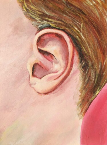 Schilderij getiteld "Ear" door Laura Tuča, Origineel Kunstwerk, Acryl