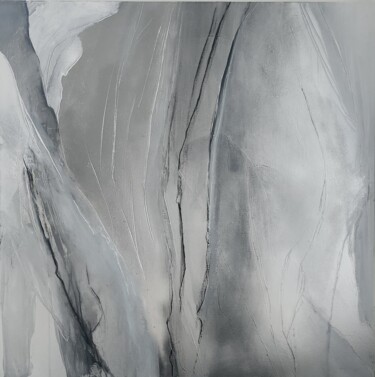 Painting titled "Glacier" by Laura Vargova Fine Art, Original Artwork, Acrylic Mounted on Wood Stretcher frame
