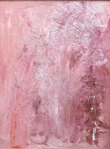 Painting titled "Rose" by Laura Vila Leoni, Original Artwork, Oil Mounted on Wood Panel