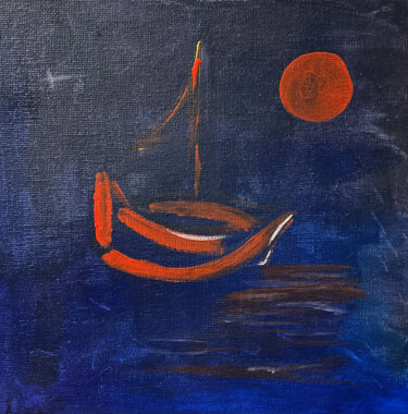 Painting titled "Boat trip" by Laura Vila Leoni, Original Artwork, Acrylic