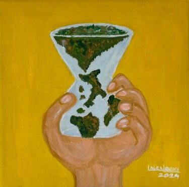 Painting titled "Present" by Laura Vila Leoni, Original Artwork, Oil