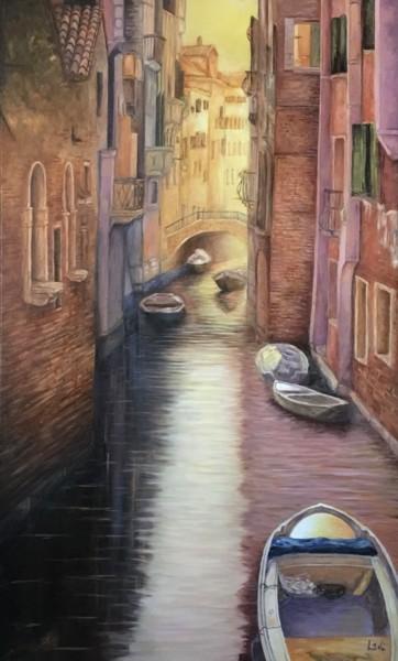Картина под названием "Venezia" - Laura Vincelli, Подлинное произведение искусства, Масло