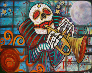Peinture intitulée "Day Of The Dead" par Laura Barbosa, Œuvre d'art originale, Acrylique