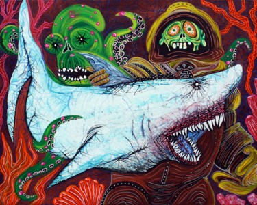 Painting titled "Creatures Of The De…" by Laura Barbosa, Original Artwork, Acrylic