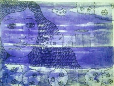 Disegno intitolato "La Inundación 3" da Laura Capurro, Opera d'arte originale, Inchiostro
