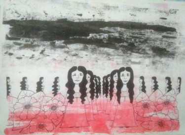 Drawing titled "El desfile de las f…" by Laura Capurro, Original Artwork, Ink