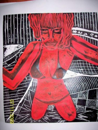 Printmaking titled "Sexy girl in red" by Laura Capurro, Original Artwork