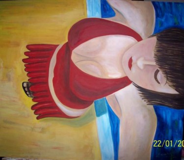 Painting titled "Chica sexy al borde" by Laura Capurro, Original Artwork