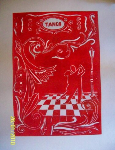 Printmaking titled "Tango en rojo" by Laura Capurro, Original Artwork