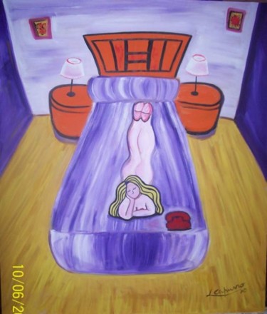 Painting titled "La espera de Lonely…" by Laura Capurro, Original Artwork, Oil