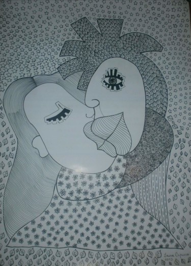 Dibujo titulada "Enamorada / In Love…" por Laura Capurro, Obra de arte original, Otro