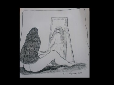 Disegno intitolato "El espejo /The mirr…" da Laura Capurro, Opera d'arte originale, Altro