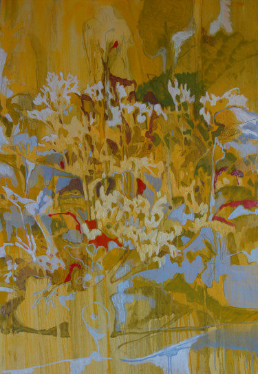 Pittura intitolato "leaves 02" da Laura Federici, Opera d'arte originale, Olio