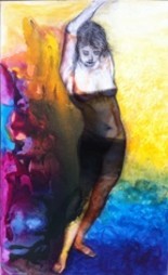 Pintura titulada "Aguardando" por Laura Grauman, Obra de arte original, Acrílico Montado en Bastidor de camilla de madera