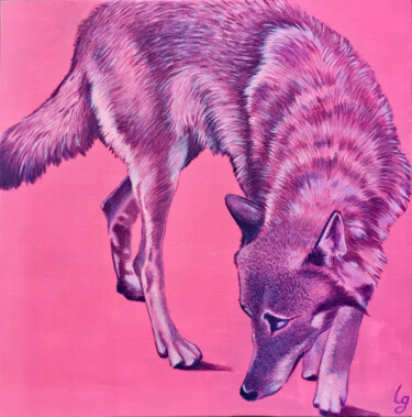 绘画 标题为“Bad Wolf” 由Lauragreenart, 原创艺术品, 丙烯 安装在木质担架架上