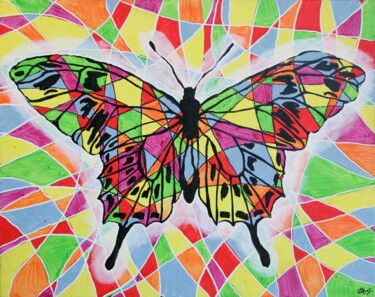 Картина под названием "Transition" - Laura Hol, Подлинное произведение искусства, Акрил Установлен на Деревянная рама для но…