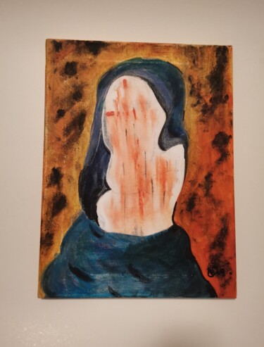Painting titled "Madonna" by Laura Ionescu, Original Artwork, Acrylic Mounted on Wood Stretcher frame